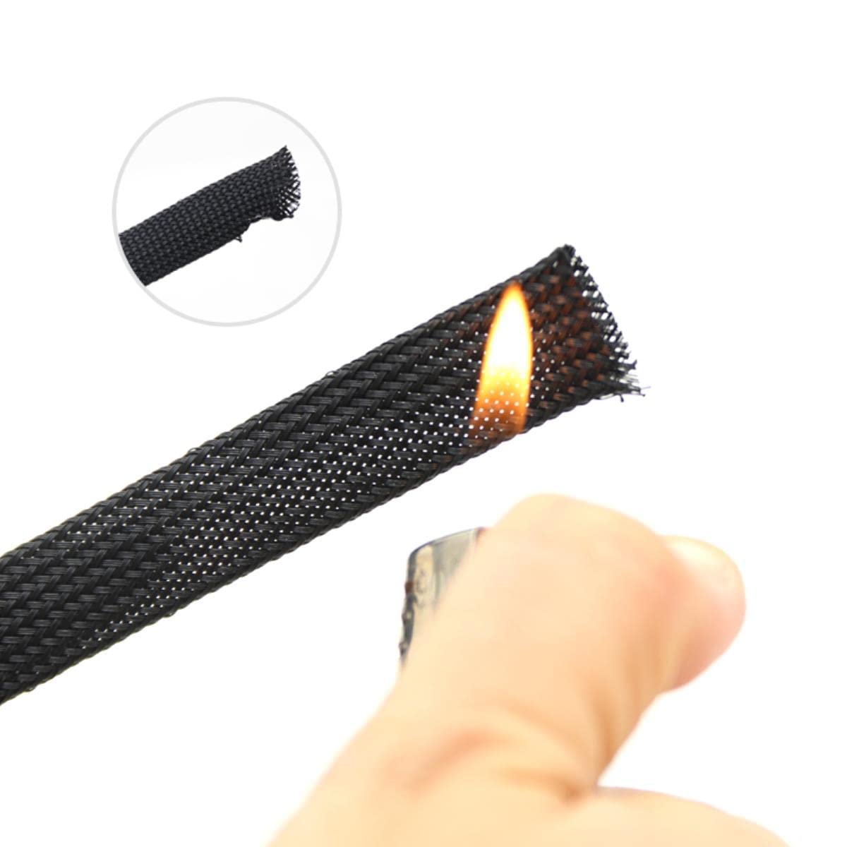 1/10M 2 4 6 8 10 12 14 16 20 25 30mm Pet Intrecciato Manicotto Cavo Espandibile Nylon Ad Alta Densità Guaina Protettore Imbracatura-Nastro Oro Nero,30mm,10 Metri