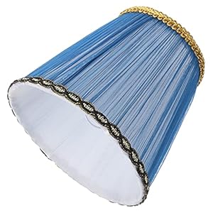 OSALADI Abat- Jour pour Lampe de Table Moderne Abat- Jour Plissé Tissu Baril Abat- Jour Abat- Jour En Tissu Petit Abat- Jour pour Plancher Lumière Lustre 1 Pièces Bleu