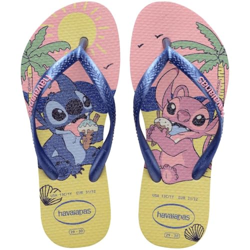Chinelo, Havaianas, Infantil, Stitch, Kids, Slim, Disney, 33 e 34