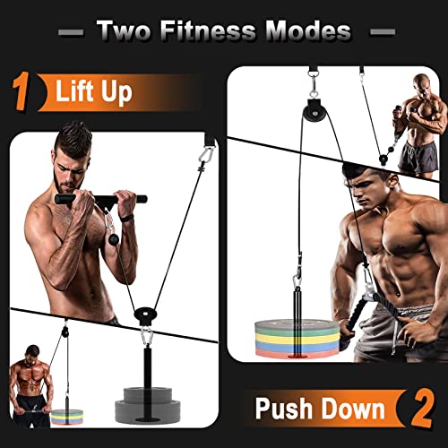 Favuit Cable Pulley System Home Gym, LAT Pull Down Weight Cable Pulley System DIY Home Gym Fitness Cable Machine Attachment for Gym LAT Pull Down Biceps Curl Tricep Arm Workouts - Image 5