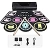 Electronic Drum Kit with 9 Pads Coolmusic Portable Roll-Up Drum Pad E-Drum Kit Integrated Dual Stereo Speakers E-Drum for Beginners Black