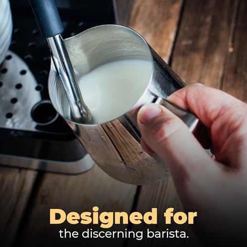 Rattleware 12 oz Macchiato Milk Frothing Pitcher - Stainless Steel, Perfect for Latte Art Enthusiasts, Ideal for Home and Commercial Use