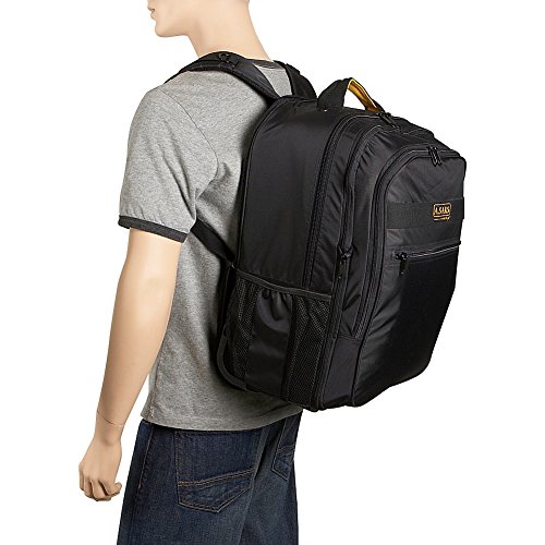 A.saks Expandable Trolley Laptop Backpack (Black) #TOP6