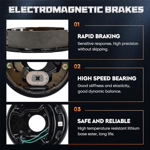 image for Youxmoto 10 x 2-1/4 Trailer Electric Brake Assembly (2 Right Hand+ 2 L