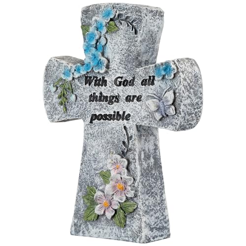 Estatua Cruz Floral Northlight 6.75 pulg miniatura 4
