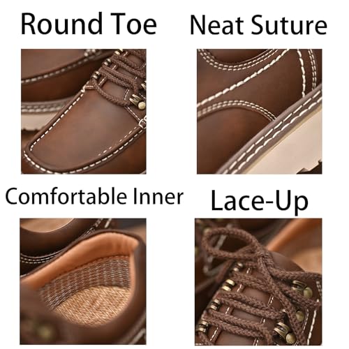 Mens Lace-Up Soft Toe Platform Work Shoes Round Toe Neat Suture Non-Slip Low Top Chunky Shoes for Work Office Dress Outdoor4