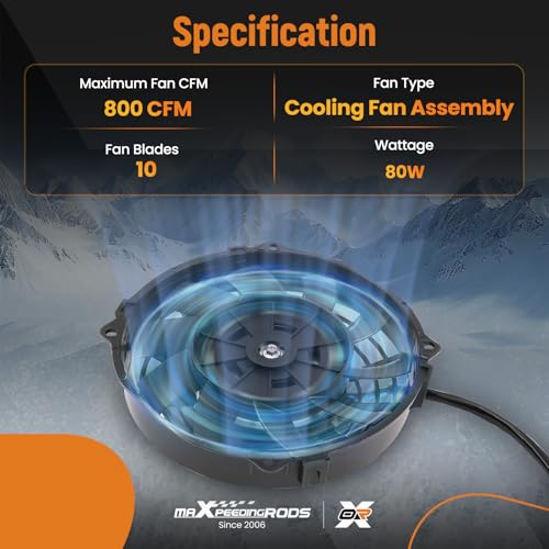 Image of maXpeedingrods 7 inch inch Universal Slim Fan Push Pull Electric Radiator Cooling 12V 80W Mount Kit