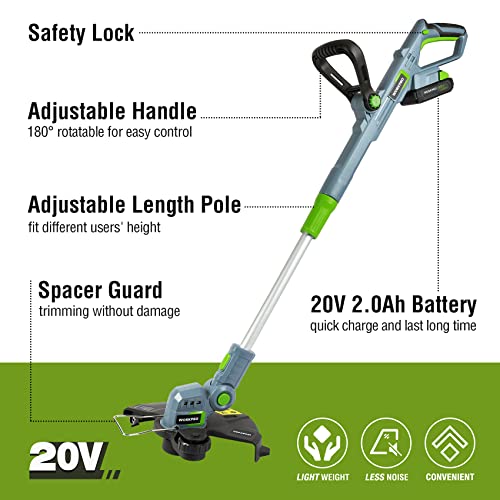 image for WORKPRO 20V Cordless String Trimmer/Edger, 12-inch, with 2Ah Lithium-I