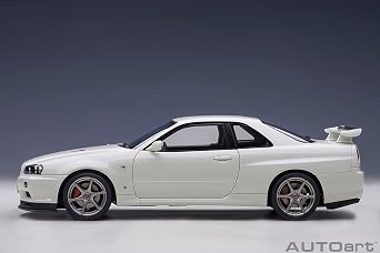 AUTOart 1/18 Nissan Skyline GT-R R34 V Spec II White Pearl Finished Product 77406