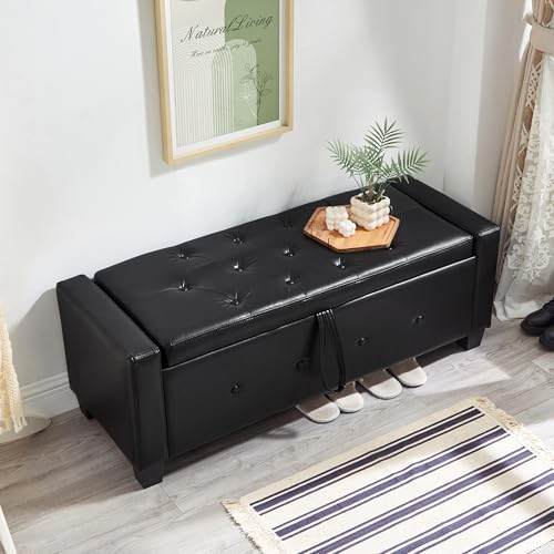 UPSTEPING 48" Storage Ottoman Bench with Tufted Upholstery, Various Ottoman