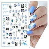 Nail Art Sticker Retro Winter Xmas Tree Cotton Birds Fruit Flower Back Glue Nail Stickers,F820