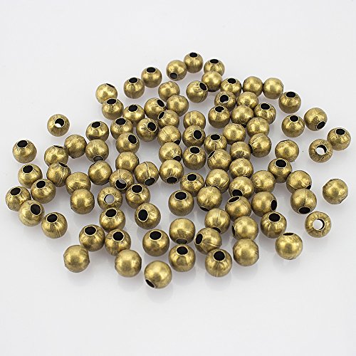 LolliBeads (R) Antiqued Bronze Smooth Round Metal Beads 6 mm