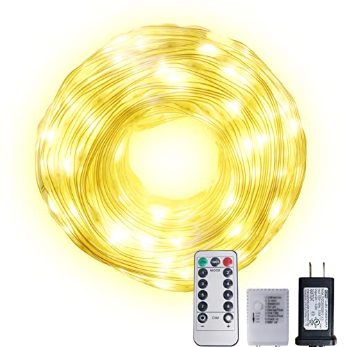 Fairy Lights Plug In Outdoor Rope Lights 172Ft 500 Led Waterproof High-End Copper Wire Lights With Remote Control, Timed, 8 Modes Twinkle Lights For Bedroom, Tree, Warm White Christmas Lights Decor #TOP5