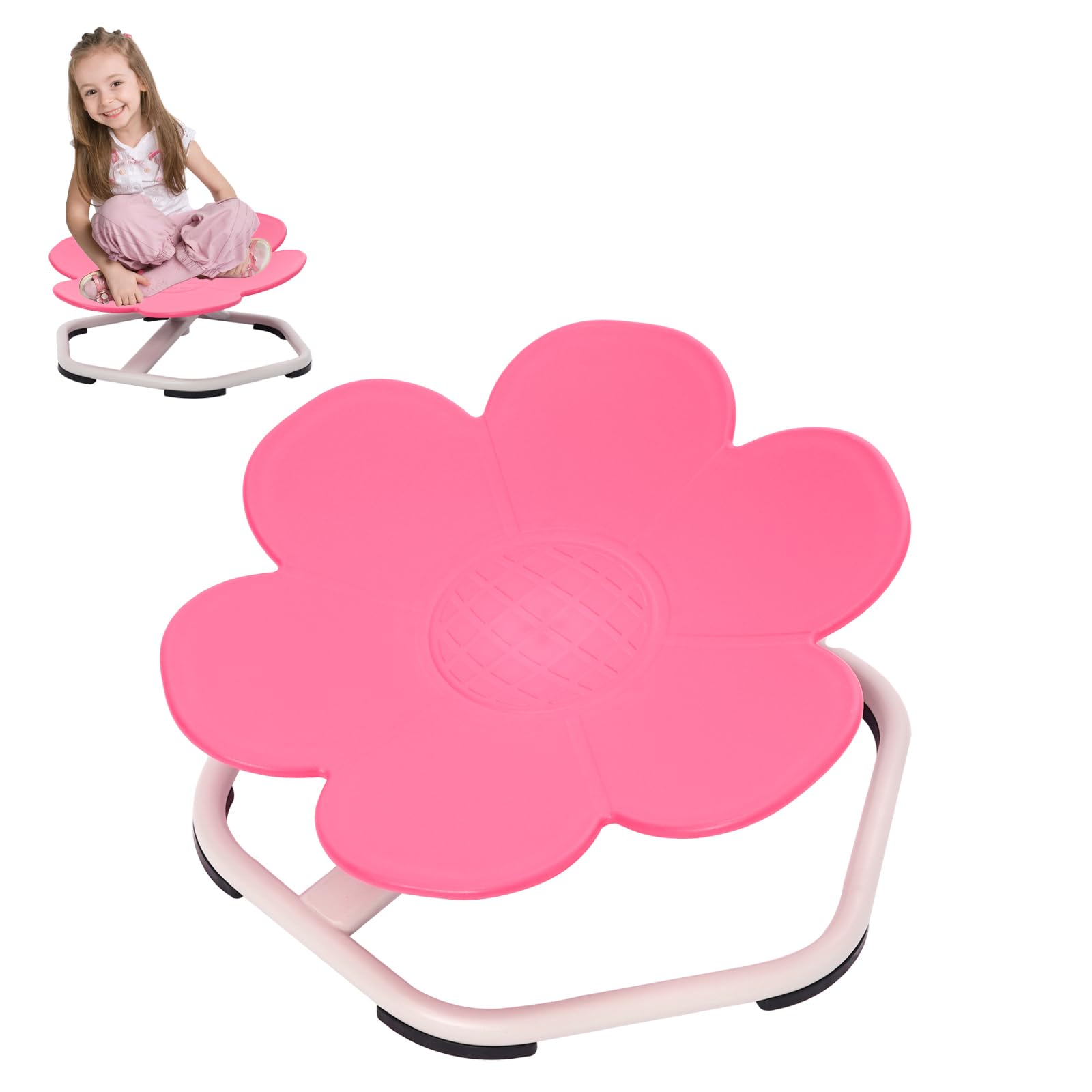 Spinning Chair for Kids, Autism Swivel Sensory Seat, Wobble Chair for Autistic & ADHD Children, Sit and Spin Training Body Coordination (Pink)