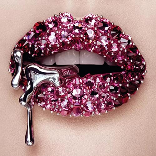 ピンク口液体アートパネルポスターPosterモダンセクシー唇ポスターPosterピンク口液体アートパネルプリントファッション壁アートパネルファッションポスターPosterリビング部屋ショップホームデザイン装飾 絵画 インテリア フレームなし paintin