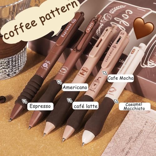 Set de 5 bolígrafos retráctiles de tinta negra 0.5mm miniatura 5