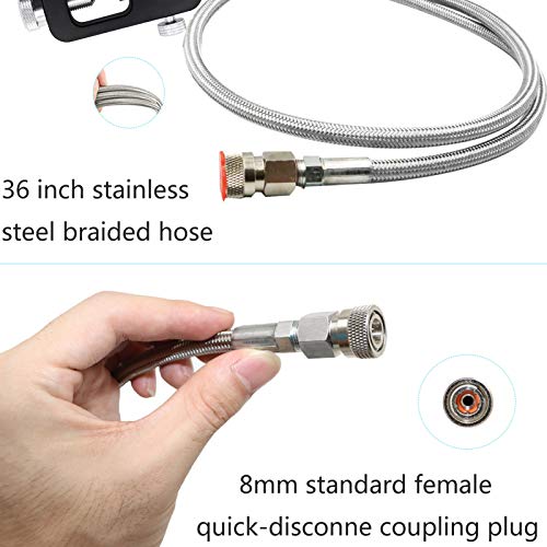 Din Valve Scuba Adapter, Paintball Scuba Fill Station, Hpa Tank Filling Adapter Charging System With 4500 Psi Pcp Paintball Filling Air Hose,Compatible With Standard K-Valve, J-Valve And H-Valve.black #TOP3