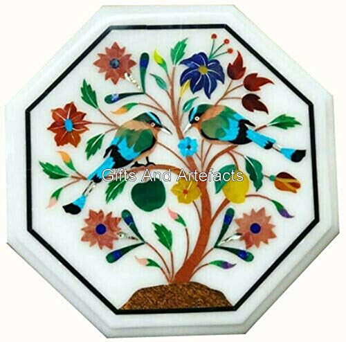 Table d'angle Art nature en marbre avec plateau octogonal haut de gamme - 3