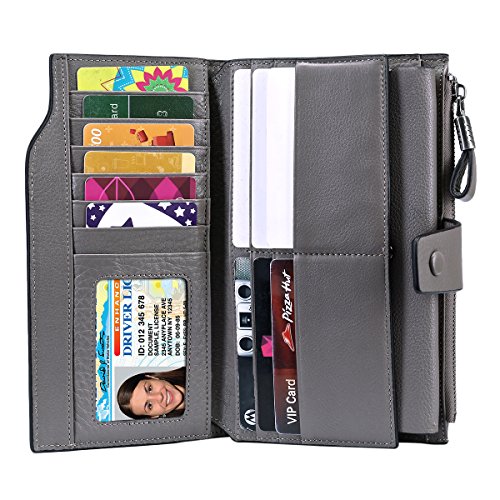 Itslife Women's Rfid Blocking Large Capacity Luxury Wax Genuine Leather Clutch Wallet Ladies Card Holder #TOP1