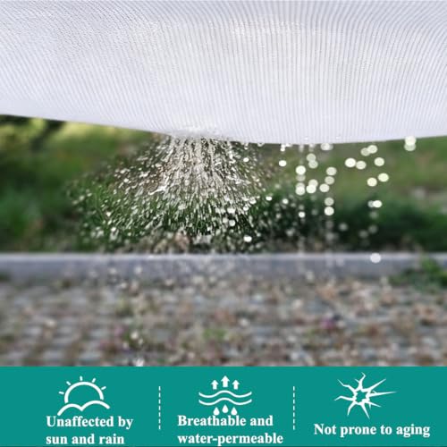 Filet d'ombrage blanc 7x9m avec oeillets pour protection solaire de jardin - 7