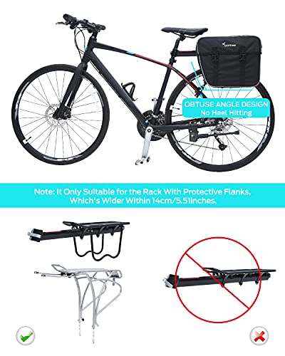 Sportneer Bike Panniers Grocery Bag - Bicycle Rear Rack Bag With Ultra-Stable Hooks & Large Pockets, Anti-Tear & Bounce-Proof Bike Storage Bag With Rain Cover For Cycling Touring/Commuting/Shopping #TOP5