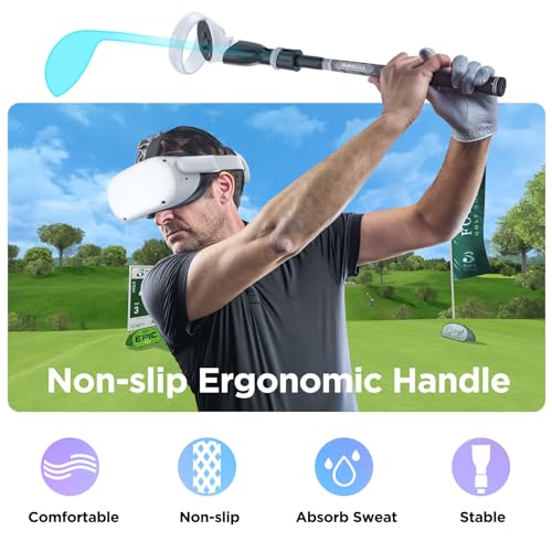 YOGES VR Golf Club Handle Compatible with Oculus-Quest 2-Accessories, Virtual Reality Baseball Controller Attachment, Simulator Real Golf Game Bat Adapter for Golf+, Walkabout Mini Golf, Golf5eclub by YOGES - Image 4