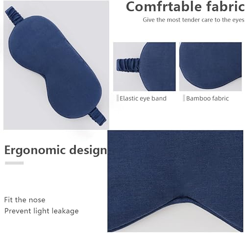Miniatura 3 de HBHLFZ Paquete de 2 mascarillas para dormir, de fibra de bambú orgánica, protección para los ojos para dormir, sombra nocturna, viajes, para mujeres