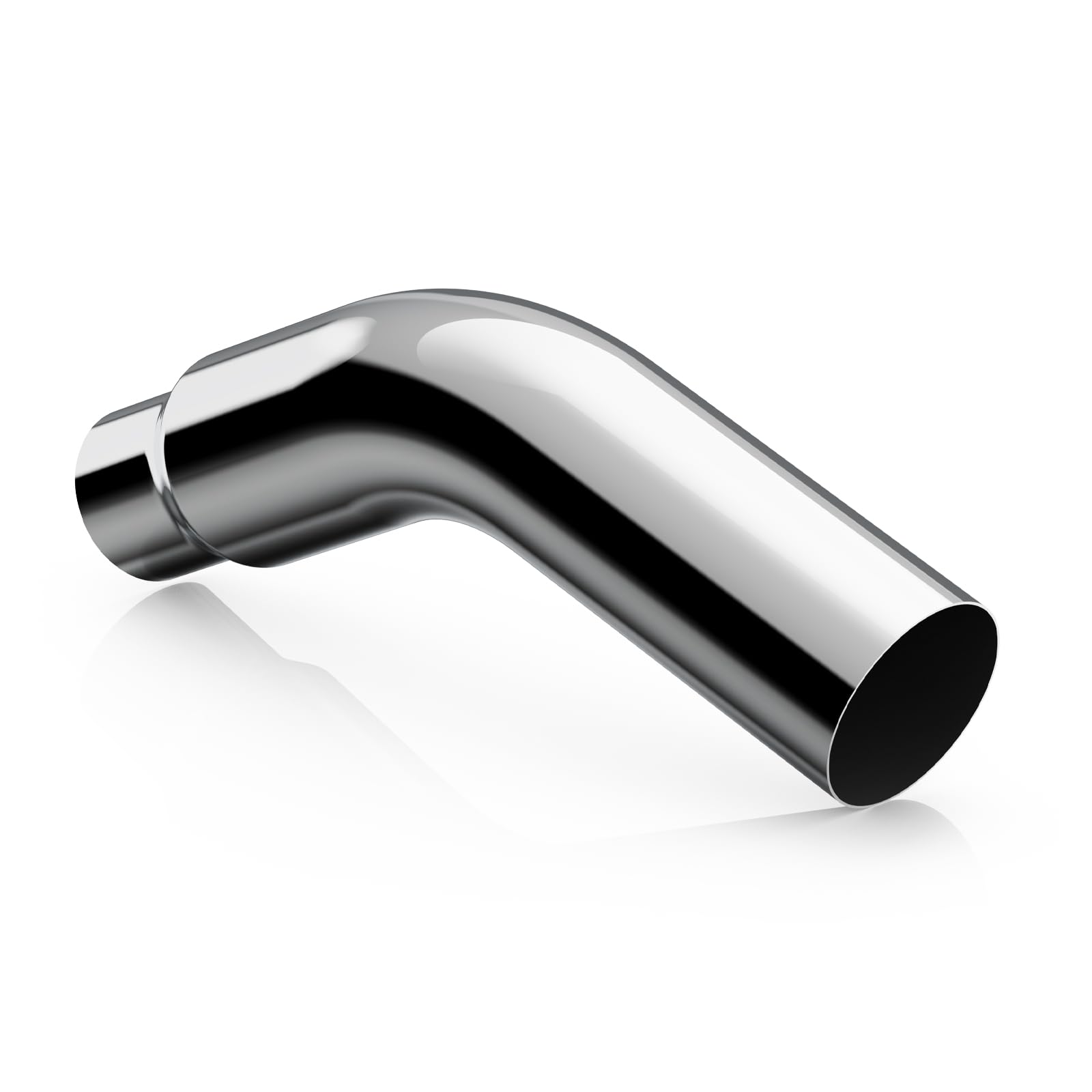 A-KARCK Elbow Exhaust Tip 5.0" Inlet, Chrome Tailpipe Tip with 5.0" Inlet 6.0" Outlet 23" Overall Length, Turn Down Exhaust Tip Chrome Structure for