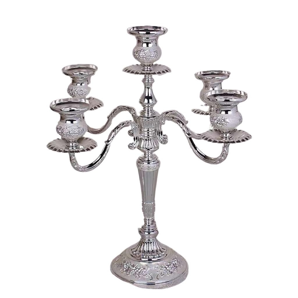 HTTGDGDH Metal Five Candle Holder European Vintage Candle Dinner Candle Holder Ornament,3-pack-Size