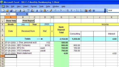Big E-Z Monthly Bookkeeping For Microsoft Excel [Old Version] #TOP3