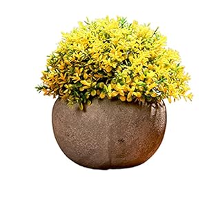 Lanyin Mini Simulatie Pant Potted Fresh Gras Ball- Kleine Nep Planten voor Home Office Badkamer Decor, Mini Kunstgroen…