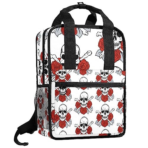 Sac à dos motifs crânes multicolore avec bretelles réglables