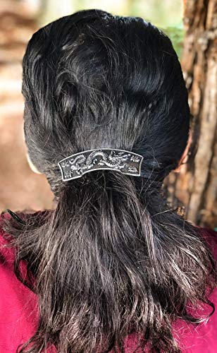 Dragon Hair Clip, Hand Cast Metal Barrette Made In The Usa With A Medium 70Mm Clip By Oberon Design, 1 Piece #TOP3