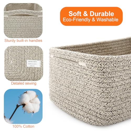 Ordn2Ordn Small Baskets for Organizing, Small Woven Storage Baskets for Shelves, 3 Pack Basket for Nursery, Bathroom and Living room, 11x7.5x4.5 in, Mixed Brown - Image 6
