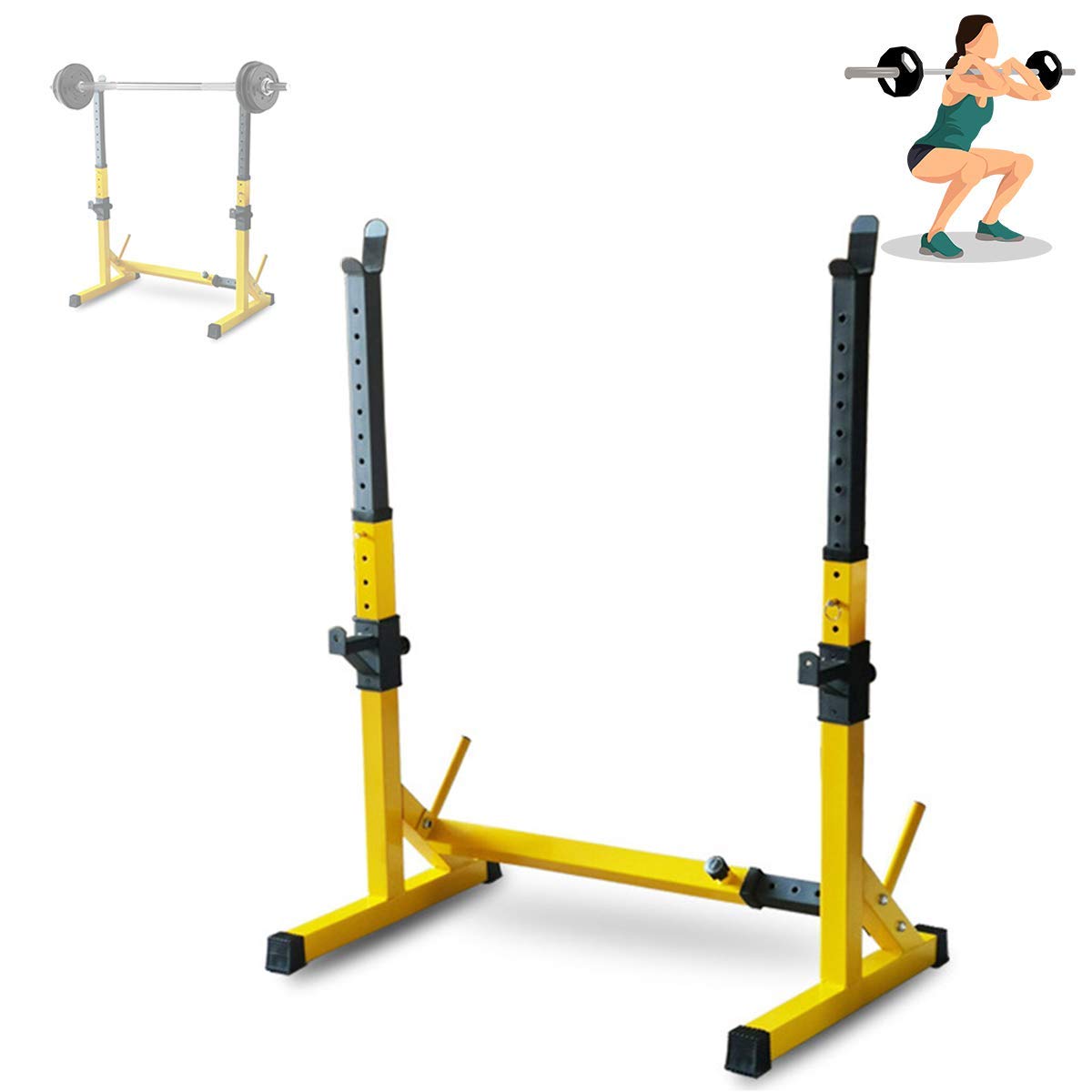 AYCDL Multifunction Household Barbell Stand, Strength Training Stand Fitness Barbell Rackfor Squat Rack, Weight Lifting with Barbell for Home Use, Robust, Support 200Kg Max Loa