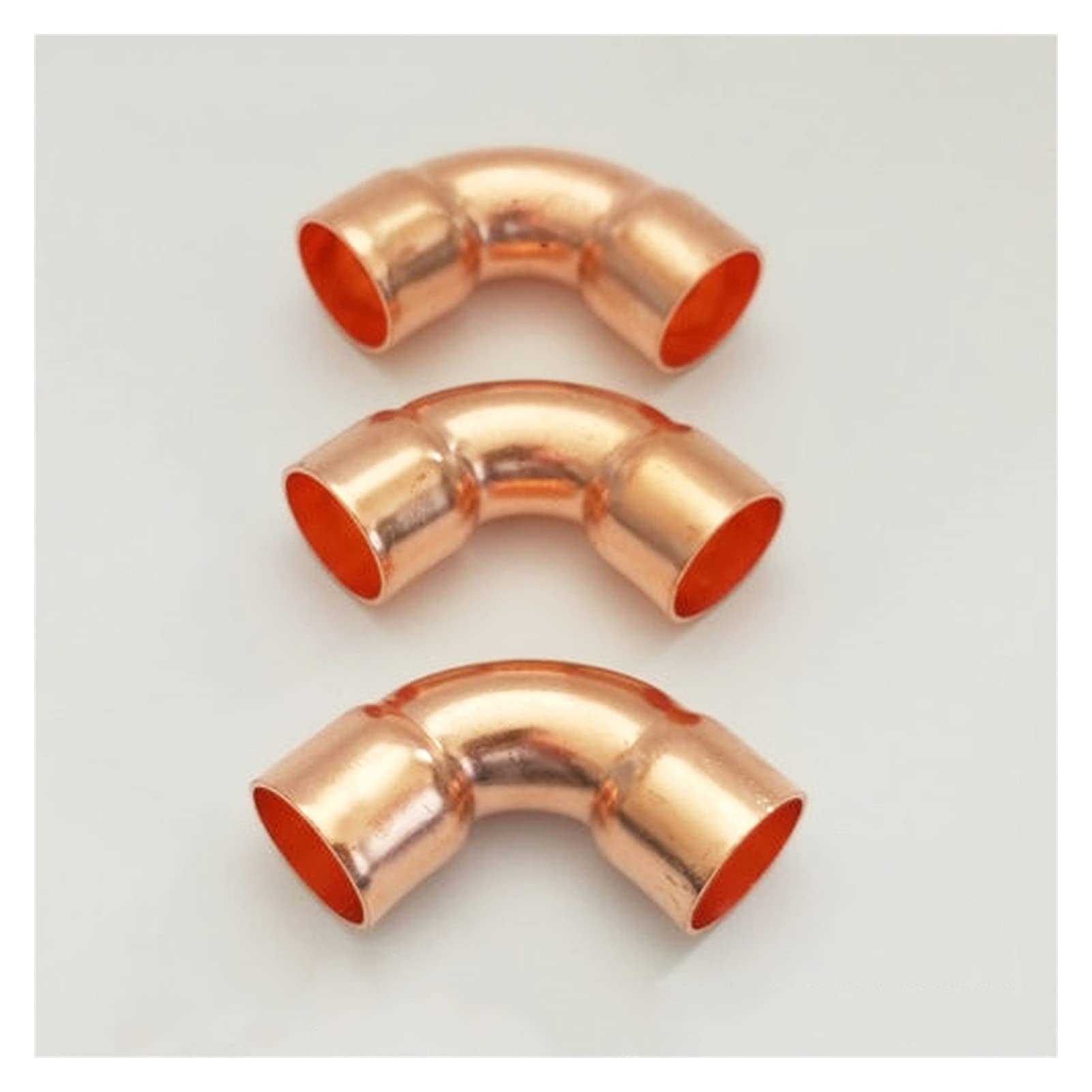Pipe Fittings 1/2" 3/4" 1" 12.7 16 19 22 25.4 28.6mm Inner Diameter 99.9% Copper End Feeding Long Radius 90 Degree Elbow Joint for Air Conditioner (Color : ID 67mm Wall 1.7mm)