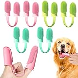 😺【Material Suave y Seguro, Fácil de Aceptar】El cepillo de dientes para perros está hecho de silicona de grado alimenticio, sin BPA, seguros, no tóxicos, inodoros, las cerdas suaves hacen que las mascotas sientan la alegría de cepillarse los dientes más, y no dañarán la boca.