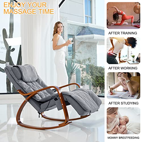Massage Chair - Rocking Massage Recliner Chair With Shiatsu, Vibration, And Rolling Massage For Full Body Relaxation - Adjustable Footrest And Removable Cushion For Home Use (Grey) #TOP6