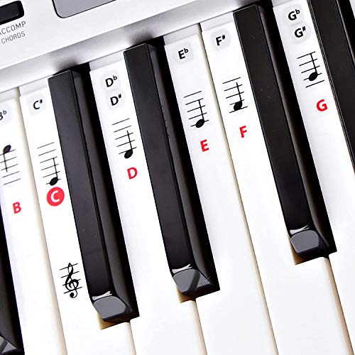 Best Adhesive Piano Key Note Keyboard Stickers for Adults & Children's Lessons, FREE