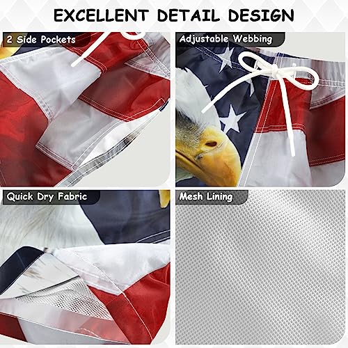 Kfbe Eagle And Usa American Flag Boys' Swim Trunks Quick Dry Beach Board Shorts For Kids 10 20841108, 10 Years #TOP2