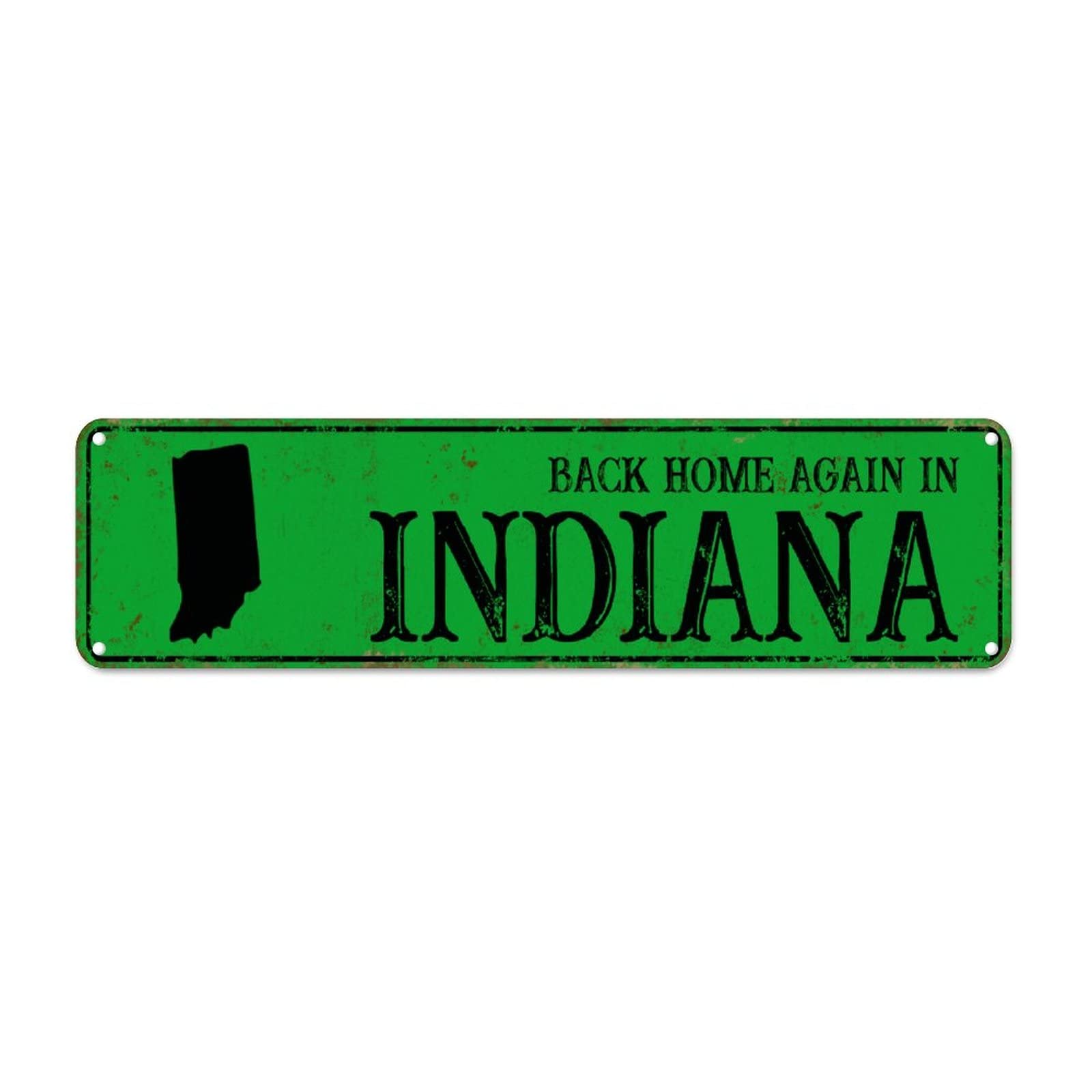 Back Home Again in Indiana Retro Tin Signs Aluminum Metal Sign for Kitchen Home Garden Wall Bar Cafe Decor 4x16 Inch