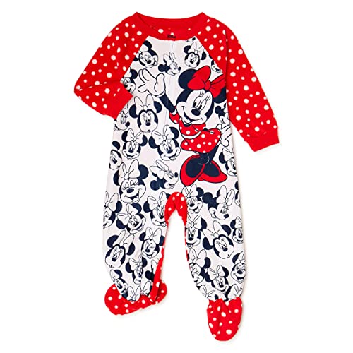 AME INTLMinnie Mouse Baby Toddler Girls Blanket Sleeper, Sizes 12M-5T (5T) Red