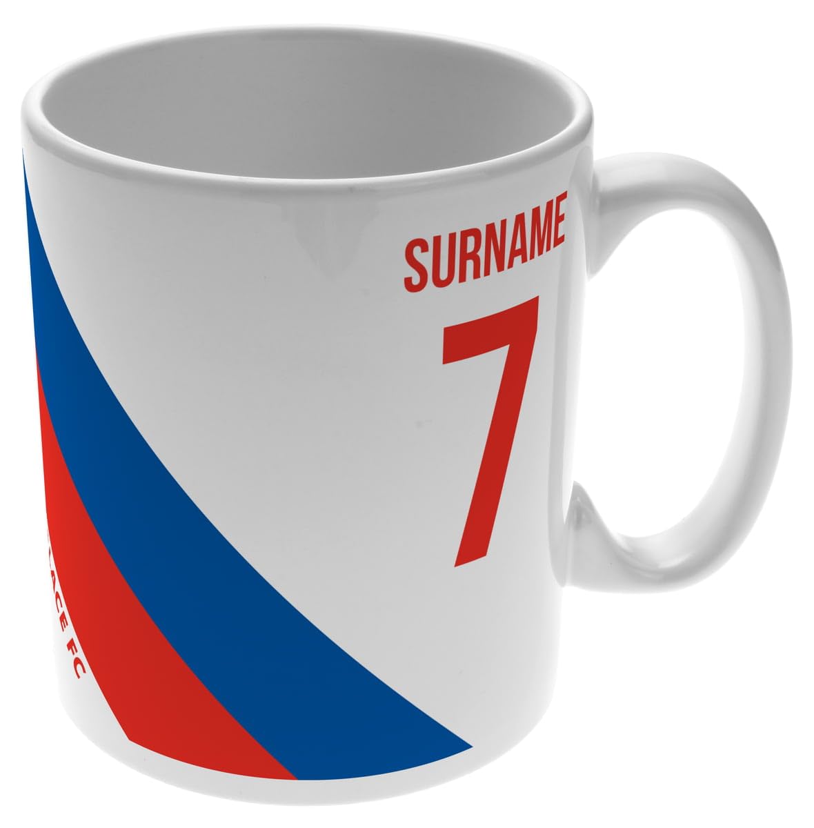 Go Find A Gift Personalised Colour Stripe 11oz Mug for Crystal Palace Fans, Great for Eagles Football Supporters