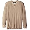 Wrangler Authentics Men’s Long Sleeve Waffle Henley, Pumice Stone, Large