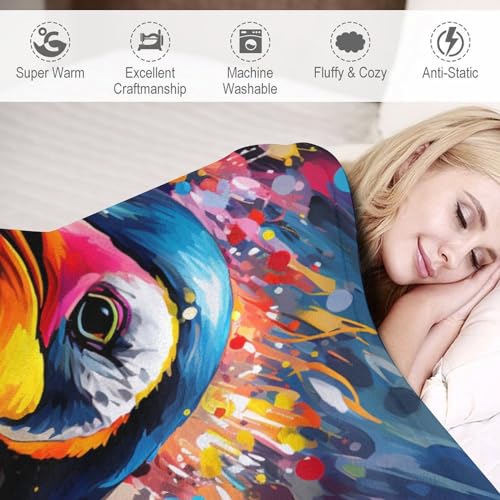 Manta de franela pingüino térmica para cama y sofá reversible 6