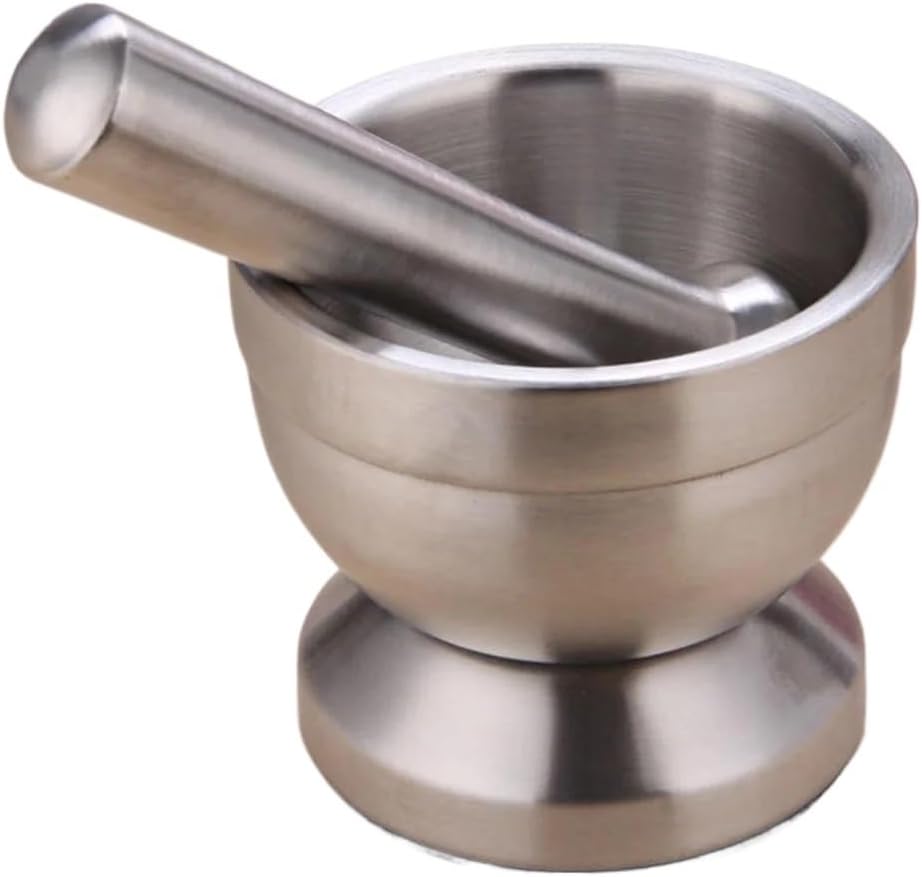 Pestle and Mortar Stainless Steel Mortar Pestle Garlic Pounder Spice Mill Pharmacy Herbs Bowl