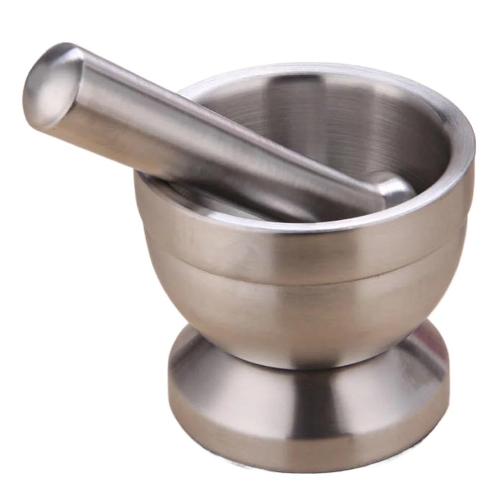 Mortaio Con Pestello Mortaio in acciaio inox, pestello, for aglio, macina spezie, farmacia, ciotola for erbe aromatiche, frantoio, utensile da cucina