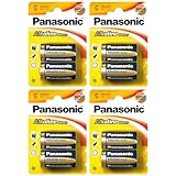PANASONIC - Lote de 4 ampollas de 2 pilas Power Bronze Baby C LR14-1,5 V