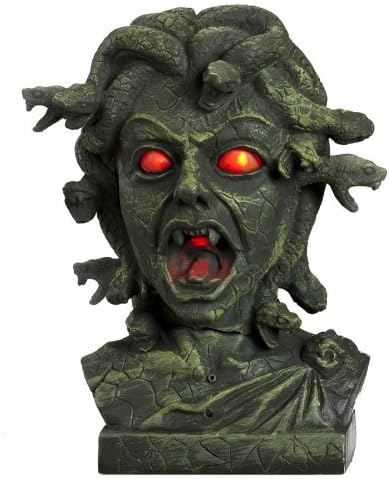Medusa Animated Lighted Motion & Sound Halloween Decor Bust