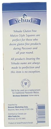 Yehuda Gluten Free Matzo Squares, 10.5 Ounce -- 12 per case